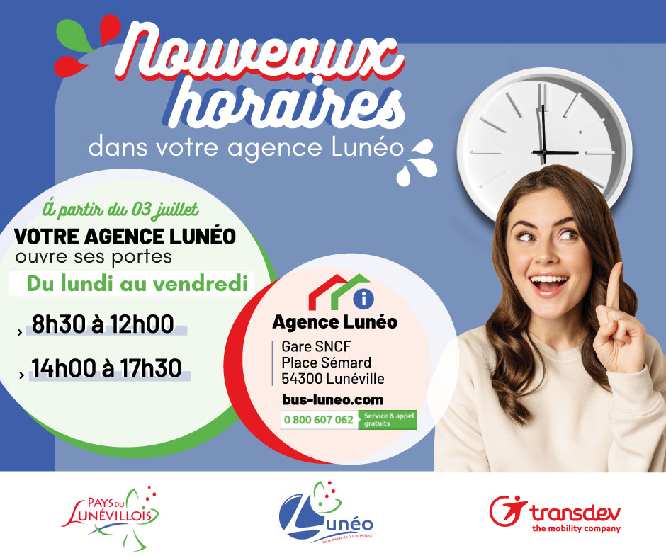 LUNEO change ses horaires