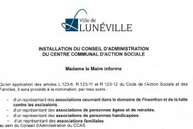 Candidature de représentants d'associations au CA du CCAS